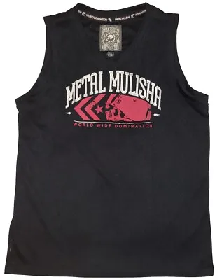 Metal Mulisha Basketball Jersey Shirt Large Black Motocross Cyber Y2K Tank Top • $33