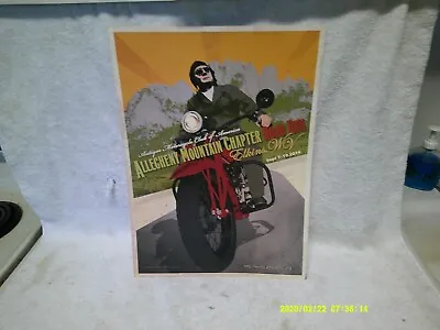 $124.99 • Buy Rare 2014 Colored Motorcycle Race Poster Elkins West Va. Alleghany Mountain Chap