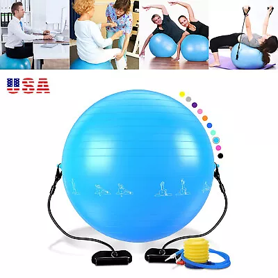 $21.84 • Buy 25  Yoga Ball Exercise Anti Burst Pilates Balance Fitness Stability Workout 65cm