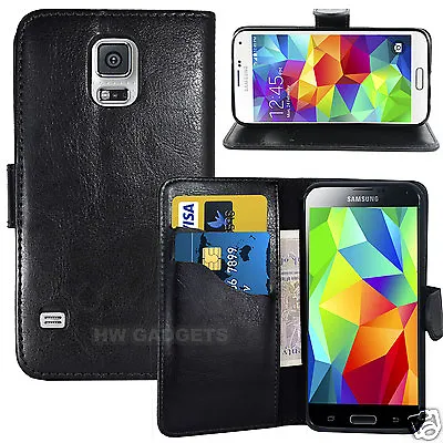 Leather Wallet Flip Case Cover For Samsung Galaxy S5 Mini - FULL BODY PROTECTION • £4.99