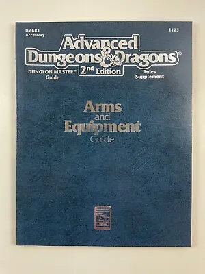 ARMS AND EQUIPMENT GUIDE Dungeons & Dragons AD&D 2123 DMGR3 TSR 2nd Edition 1991 • $34.99