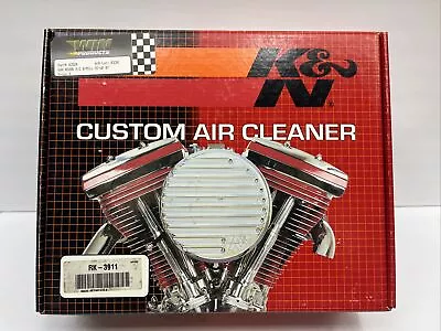 NEW K&N Custom Air Cleaner Chrome Round Ball Milled Fits Harley 1992-98 Big Twin • $59.99