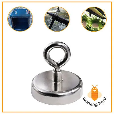 FISHING MAGNET 255 LB Super Strong Neodymium Round Thick Eyebolt Treasure Hunt  • $23.59