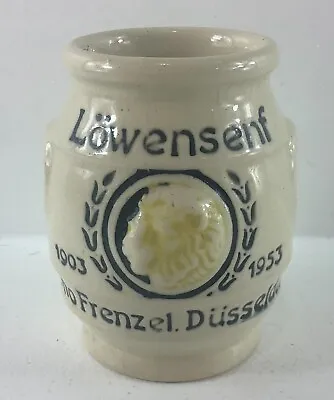 Vtg Lowensenf Dusseldorf Germany Mustard Pot Condiment Jar 1903-1953 50th Annive • $14.41
