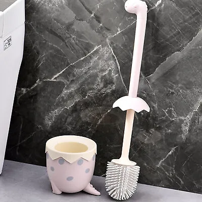 1 Set Bathroom Cleaning Brush Indeformable Labor-saving Cute Dinosaur Egg Shape • $26.15