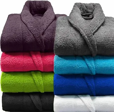 £21.99 • Buy Mens & Ladies Bathrobe 100% Cotton Terry Towelling Shawl Dressing Gown Bath Robe