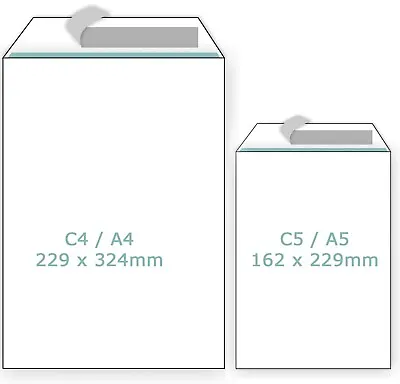 Plain White Envelopes Peel And Seal C4/A4 C5/A5 Postal Large Letter High Quality • £3.89