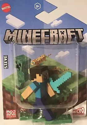 Minecraft Micro Collection 3  Mini Figure Steve Mattel Cake Topper • $3.60