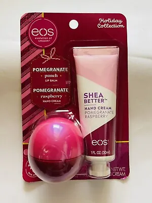 EOS Holiday Collection Pomegranate Punch Lip Balm Raspberry Hand Cream Set NEW • $5.49