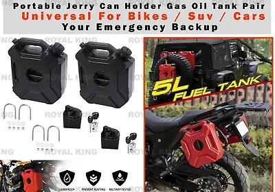 5L  Portable Jerry Can Oil Tank  Pair Fit For Universal For Bikes/SUV/ Cars • $130.28