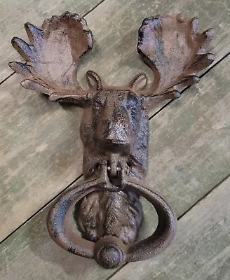 HUGE Cast Iron Antique Victorian Style MOOSE Door Knocker USA Man Cave • $14.99