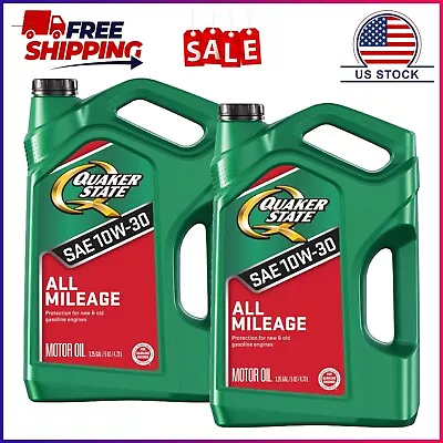 2 Pack Quaker State All Mileage 10W-30 Motor Oil 5 Quart • $35.63