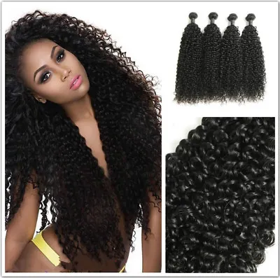 Malaysian Curly Hair Remy Hair Extensions Jerry Curl Human Hair Bundles Weave • $68.23