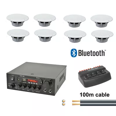 £69.99 • Buy Amplifier Ceiling System Kit With 2 4 8 Speakers Café Restaurant Shop Bluetooth