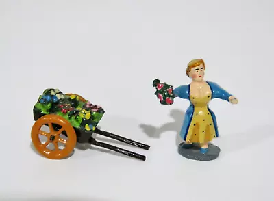 J Carlton Dominique Gault French Miniature  Flower Lady & Flower Cart  Figures • $50