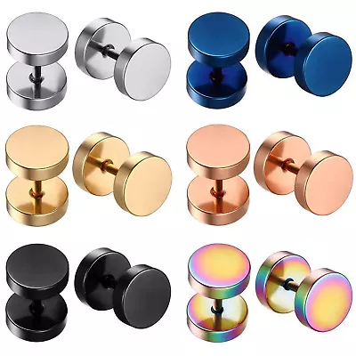 12pcs 16G Stainless Steel Fake Gauges Plug Cheater Men Women Stud Earrings Punk • $11.50