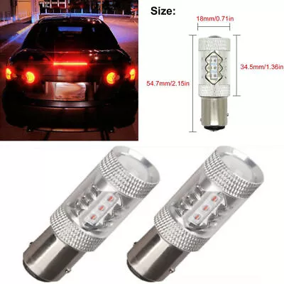 Pair Car SUV 1157 BAY15D 80W Red LED Brake Stop Tail Light Turn Signal Indicator • $16.10