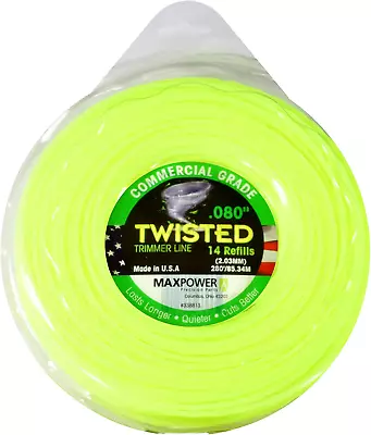 Maxpower 338813 Premium Twisted Trimmer Line 0.080-Inch Diameter 280-Foot Lengt • $25.08