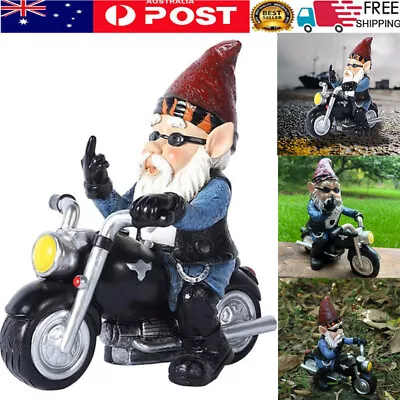 Funny Biker Gnome Statue Dwarf Garden Gnome Decor Yard Patio Decoration Gift • $16.10