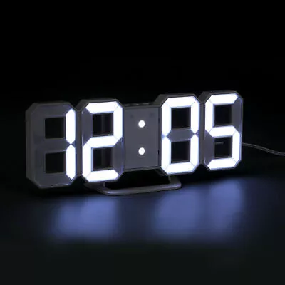 Digital 3D LED Wall Desk Alarm Clock Snooze 8.9inch USB Brightness Adjustable • $8.59