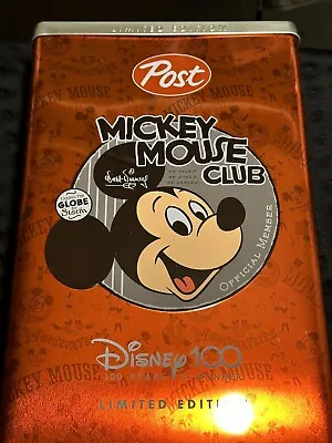 Disney 100 Post Limited Edition Collectors Tin - Mickey Mouse Club /No Cereal • $14.99