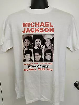 Michael Jackson Memorial White T Shirt Size Medium📦Free Shipping📦 • $21.99