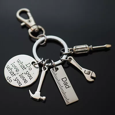 Dad Keychain Tools Do What You Love Charms Pendants Gift Father's Day With Clip • $7.29