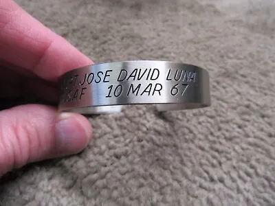 Original Vintage 1970's POW Bracelet Nickel Silver CAPT JOSE DAVID LUNA 1967 • $34.95