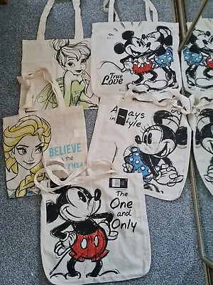 Disney Mickey Minnie Mouse Princess Canvas Tote Reusable Shopper Bag New • £9.99