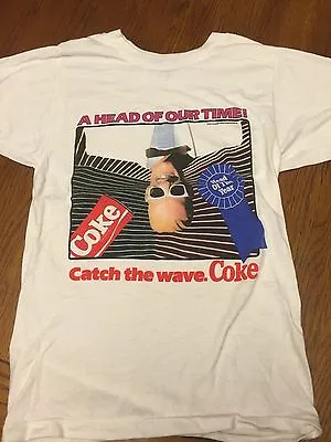 Max Headroom A Head Of Our Time  Catch The Wave  Coke Promo 1987 T-Shirt Size S • $346.50