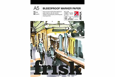 Frisk Bleedproof Marker Pad - 70gsm - Choose A1 - A2 - A3 - A4 - A5 • £6.99