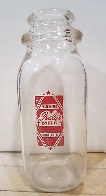 Vintage Half-pint ISALY'S MILK BOTTLE - Clear With Red - VGC • $12