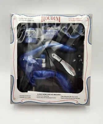 Metrokane Houdini Lever Style Corkscrew Wine Opener Set Blue 6 Piece • $24.99