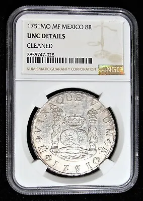 Mexico: Ferdinand VI 8 Reales 1751 Mo-MF UNC Details (Cleaned) NGC • $1575.14