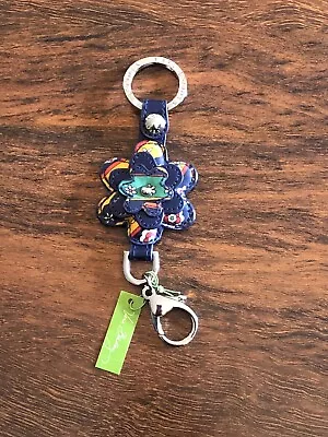 Vera Bradley VENETIAN PAISLEY VALET FLOWER KEYCHAIN Key Ring Clip Great Gift NWT • £22.68