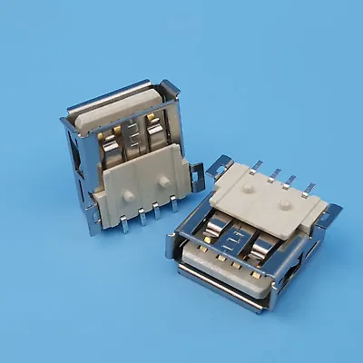 $1.90 • Buy 10Pcs USB Type A 4Pin Female SMT SMD Socket PCB Mount Solder Connector