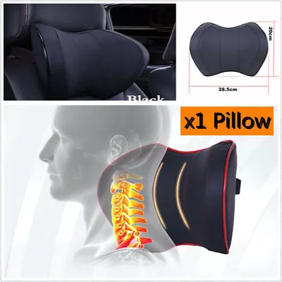 1Pcs Blk Car Front Rear Nect Rest Memory Foam Headrest Pillow Travel Pad Mat • $23.82