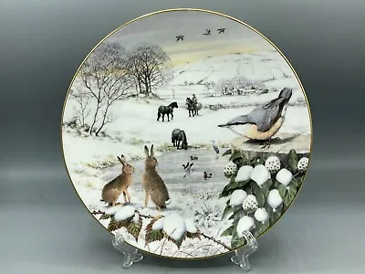 Snowy Dale By Peter Barrett February Hare Bird Horse Plate . • £14.95