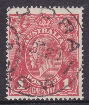 $12.20 • Buy KGV Heads LM Wmk 1d Red GU *THORA NSW POSTMARK* SG 50 (D52)