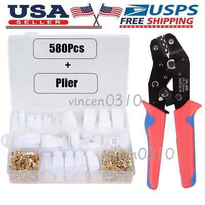 580Pcs Motorcycle Car Electrical 2.8mm 2/3/4/6/9 Pin Wire Connectors Crimper Set • $18.99