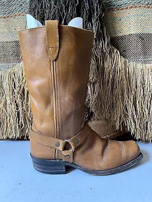 Vintage SEARS  Motorcycle Riding Boots Mens Buckle  Size 9.5 D • $89.99