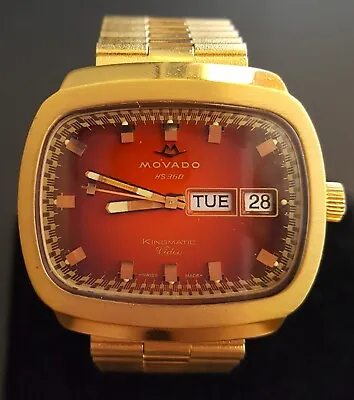 Movado HS360 Kingmatic Video W Original Gold Colored Bracelet Band Men's Watch • $1099