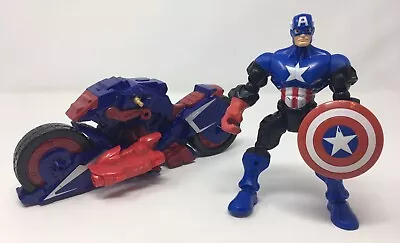 CAPTAIN AMERICA Figure CapCycle SUPER HERO MASHERS 2013 Toy Avengers Motorcycle • $29.99