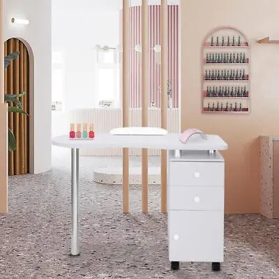 Manicure Nail Table Station Desk Spa Salon Beauty Equipment 2 Drawers Cabinet • $99.99