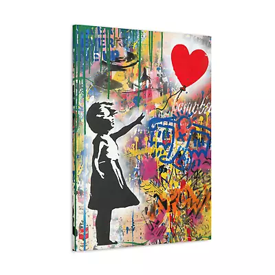 Mr Brainwash X Banksy Canvas Balloon Girl Graffiti Street Wall Art • £29.99