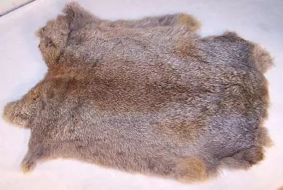 2 NATURAL GREY GENUINE RABBIT SKIN New Solf Tan Hide Fur Pelt Craft Skins Bunny • $18.68