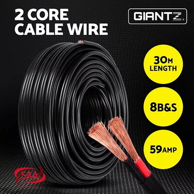 Giantz 8B&S Twin Core Wire Electrical Cable Extension 30M Car 450V 2 Sheath • $169.95