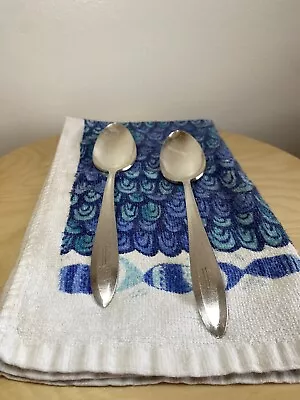 2 Vintage Community Plate Silverplated 8.25  Spoons Monogram H • $5