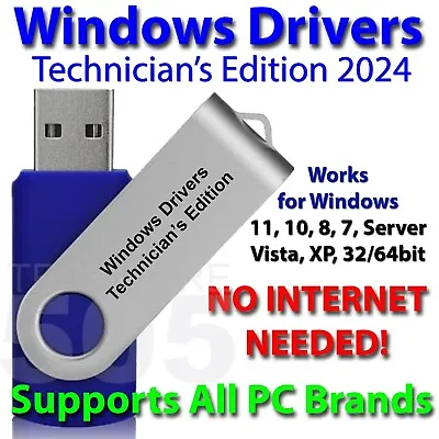 Windows Drivers Technician's Edition 2024 USB For Win 11 10 8 7 Server • $19.71