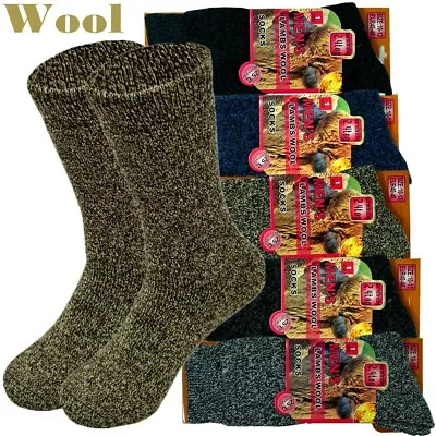 3 Pairs Mens Winter Merino Lambs Wool Heavy Duty Work Thermal Boots Socks 10-13 • $11.88